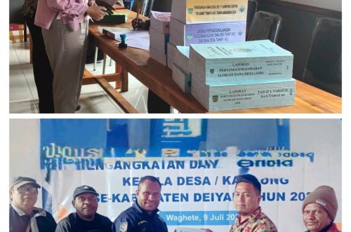 DPMK DEIYAI MENYERAHKAN LPJ KEPALA KAMPUNG KEPADA INSPEKTORAT.